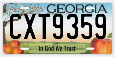 GA license plate CXT9359