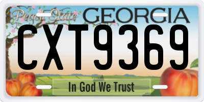 GA license plate CXT9369