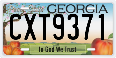 GA license plate CXT9371
