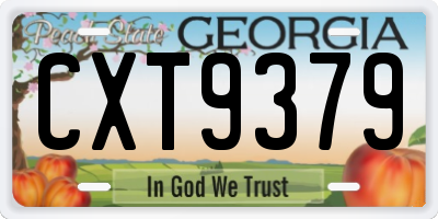 GA license plate CXT9379