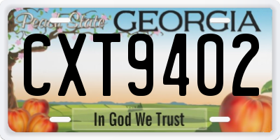 GA license plate CXT9402