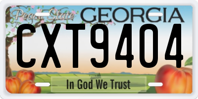 GA license plate CXT9404