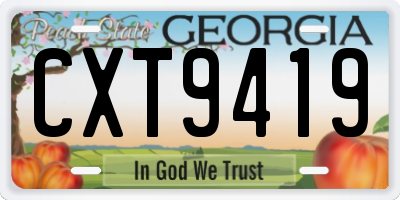 GA license plate CXT9419