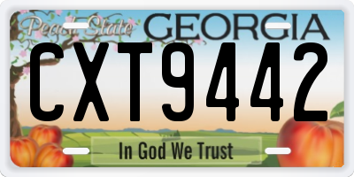 GA license plate CXT9442