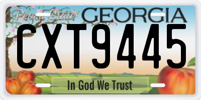 GA license plate CXT9445
