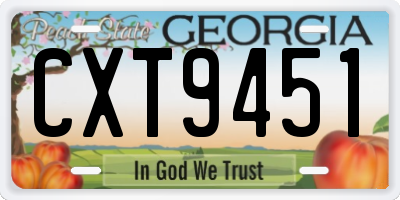 GA license plate CXT9451