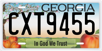 GA license plate CXT9455