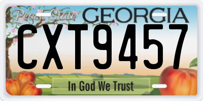 GA license plate CXT9457