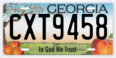 GA license plate CXT9458