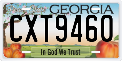 GA license plate CXT9460