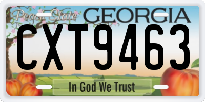 GA license plate CXT9463
