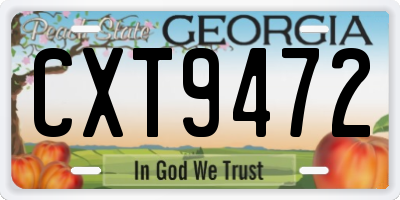GA license plate CXT9472