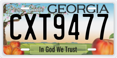 GA license plate CXT9477
