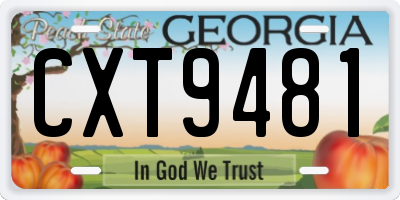 GA license plate CXT9481