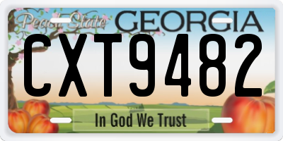 GA license plate CXT9482
