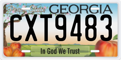 GA license plate CXT9483