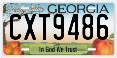 GA license plate CXT9486