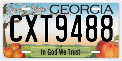 GA license plate CXT9488