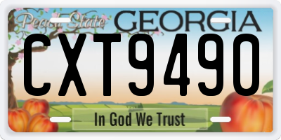 GA license plate CXT9490