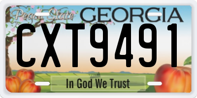 GA license plate CXT9491