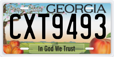 GA license plate CXT9493