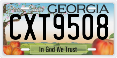 GA license plate CXT9508