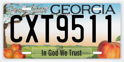 GA license plate CXT9511