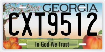 GA license plate CXT9512