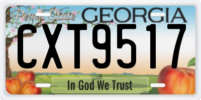 GA license plate CXT9517