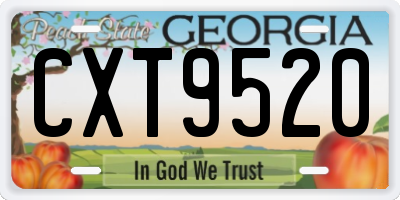 GA license plate CXT9520