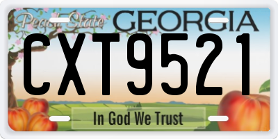 GA license plate CXT9521