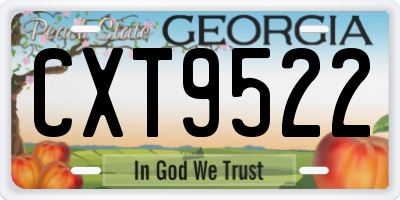 GA license plate CXT9522