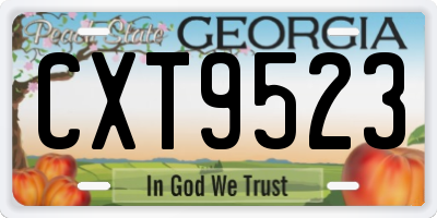 GA license plate CXT9523