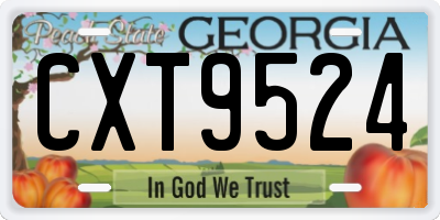 GA license plate CXT9524