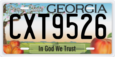 GA license plate CXT9526