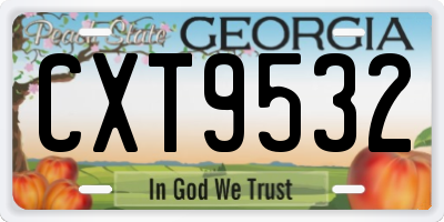GA license plate CXT9532