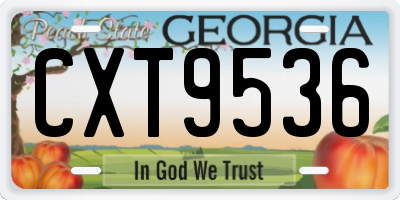 GA license plate CXT9536
