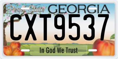 GA license plate CXT9537