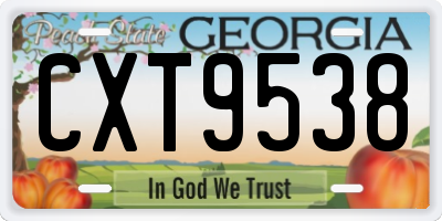 GA license plate CXT9538