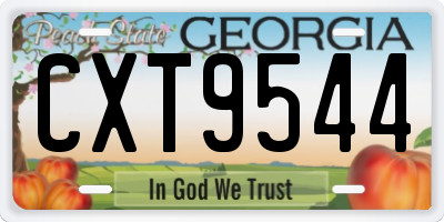 GA license plate CXT9544