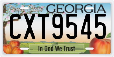 GA license plate CXT9545