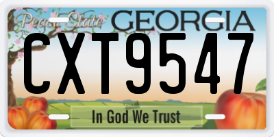 GA license plate CXT9547