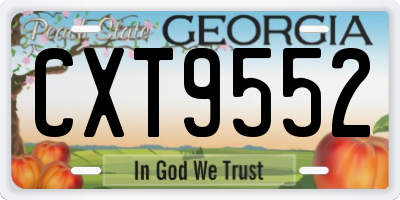 GA license plate CXT9552