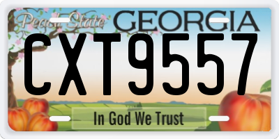 GA license plate CXT9557