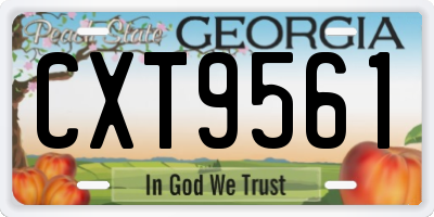 GA license plate CXT9561