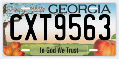 GA license plate CXT9563