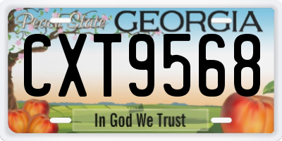 GA license plate CXT9568