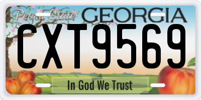 GA license plate CXT9569