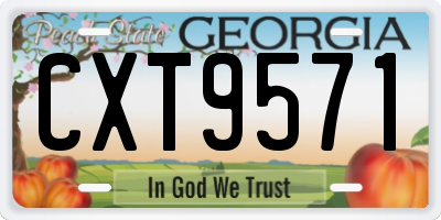 GA license plate CXT9571
