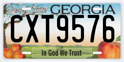 GA license plate CXT9576